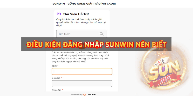 Điều kiện đăng nhập Sunwin nên biết